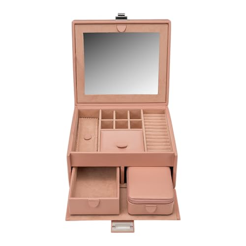 Coffret bijoux Windrose Marvella rose saumon haute finition