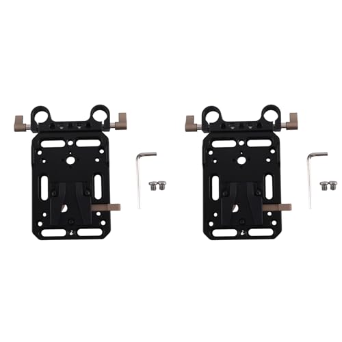 Batterie VR V Mount plaque d'adaptateur avec pince tige 15 mm pour appareil photo reflex