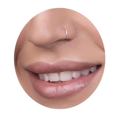 Sterling Silver Nose Ring - Dainty Thin 20 Gauge 7mm Nose Piercing Hoop - 925 Sterling Silver Nose Rings For Women - Handmade Nose Hoops Jewelry - Gift Ready