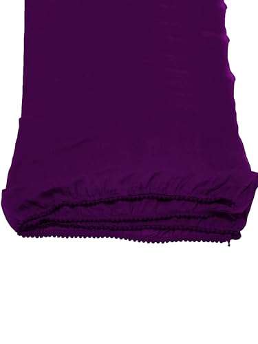 Image of Miraan Solid Pure Cotton Dupatta with Pom Pom Border, 2.25 meters length (DUPCOTTON)