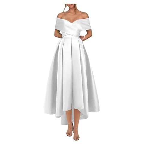 Satin Off The Shoulder Evening Gown with Pockets Cover