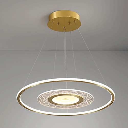 Lampes suspendues modernes de salle à manger dorées LED