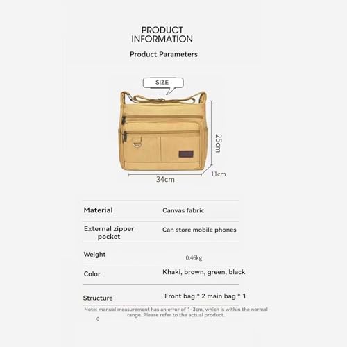 Canvas Crossbody Bag for Men Vintage Messenger Shoulder Bag Military Satchel satchel bag Shoulder Handbag Purse for Women2