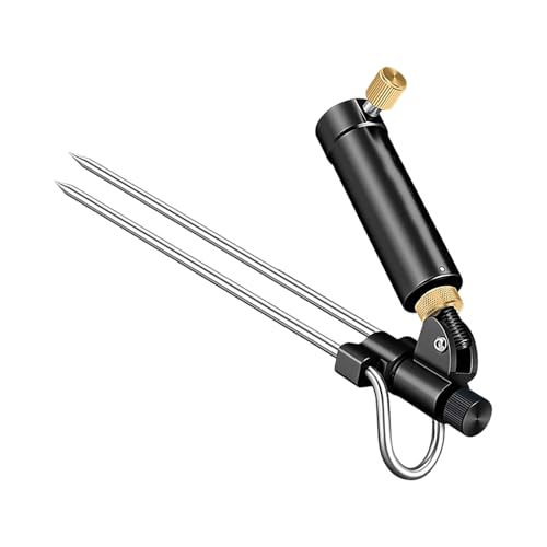 Portable Adjustable Fishing Rod Holder with Ground Stakes, Securely Placed on Any Terrain, Aluminum. Adjustable Fishing Rod Hold