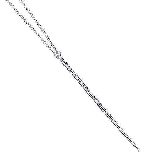 Preisvergleich Produktbild Elbenwald Harry Potter Kette Hermine Zauberstab 80cm Anhänger 10,5cm versilbert