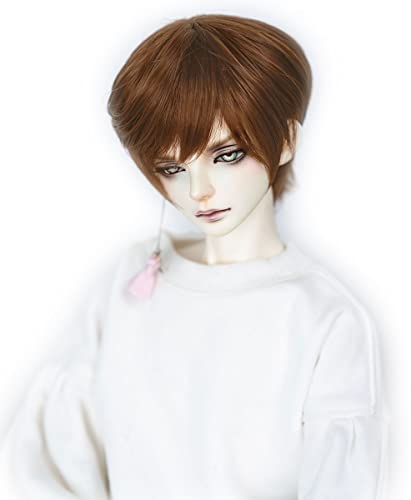 1/6 6-7" 15-17cm Bjd Doll Hair Wig Layered Slim Straight Warm Brown SZL6 Only for Adult and Teenager