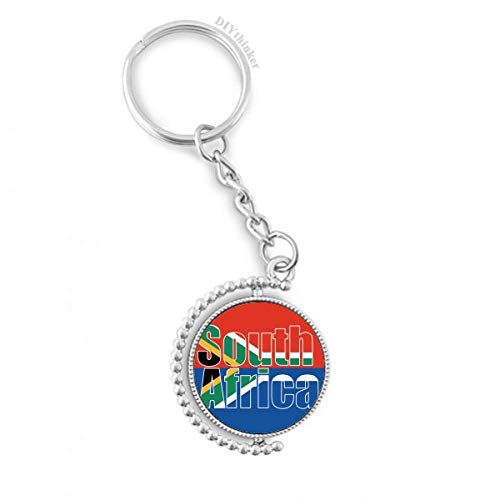 Llavero bandera Sudáfrica circular rotatorio para colgar llaves de casa y accesorios