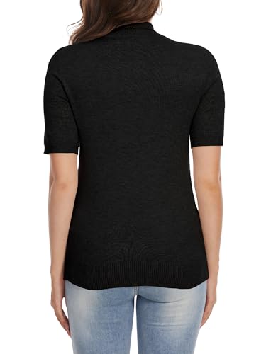 INKOFF Women's Short Sleeve Mock Neck Sweater Top Turtleneck Dressy Pullover Knit Shirt3