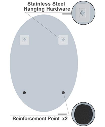Ushower 20"X28" Frameless Oval Wall Mirror For Bathroom/Vanity, Beveled Edge, Simple & Elegant Look #TOP3