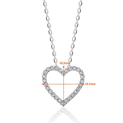 Orovi Dameshalsketting met diamant witgoud 9 karaat (375) briljant 0,10 crt, met hartvormige hanger gouden ketting, Goud, Diamant - Afbeelding 4