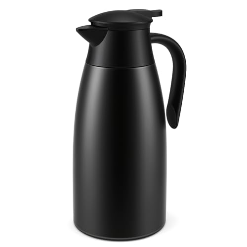 Foymlon 2 Litros Jarra Termo, Jarra Térmica se Acero Inoxidable 304, Termo con Aislamiento Térmico, Se Mantiene Caliente Durante 24 Horas Para Café, Té, Agua, Bebida