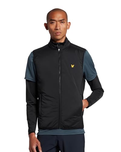 Lyle & Scott Hombre Primaloft Golf Gilet - Negro Azabache - L