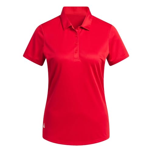 Adidas Polo de Golf de Manga Corta para Mujer, Rojo Universitario, S