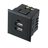 Maße: 42x42x38mm Universale USB Einbausteckdose Board Steckdose Tischsteckdose 230V Ladegerät Einbau 220V