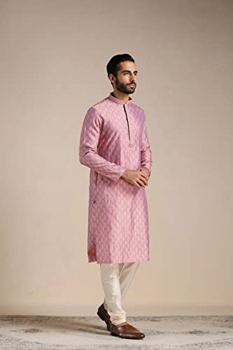 Image of Manyavar Men's Blended Viscose Printed Kurta Set (2pcs)