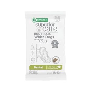 Nature's Protection Superior Care White Dogs Grain-Free Dental Dog Treats, Soft and Moist Supplemental Snacks with White Fish, Pack of 5 Nature’s Protection Superior Care White Dogs Grain-Free Dental Dog Treats, Soft and Moist Supplemental Snacks with White Fish, Pack of 5