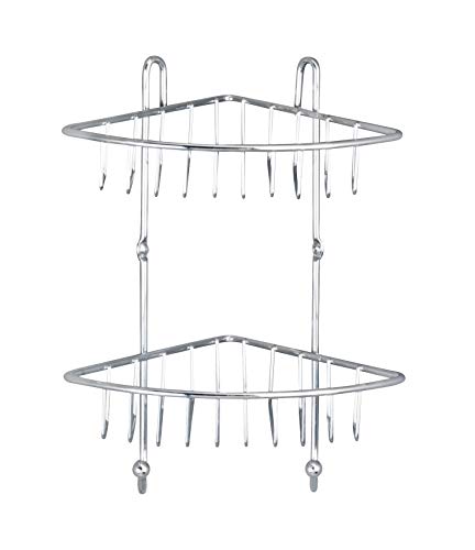 Wenko Milano Organizador Esquinero Baño, Acero, Plateado, 16.5x22.5x30 cm