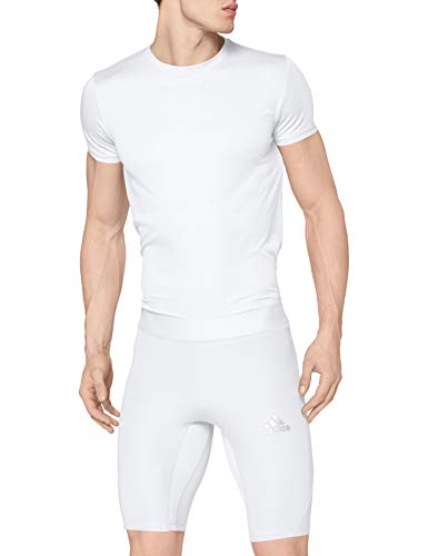 adidas Homme Alphaskin Short Tight Collant, Blanc, XS EU