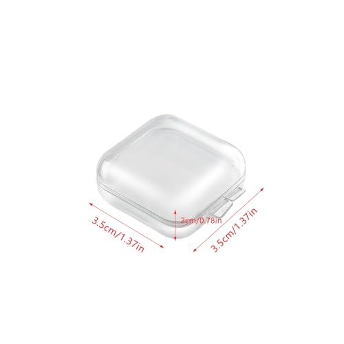Image of 50 Pack Ear Plugs Carrying Case Jewelry Beads Stud Earrings Storage Box Mini Clear Organizer Container Holder for Swimming Silicone Earplug Sleeping Foam Earplugs Rings Necklace Pill