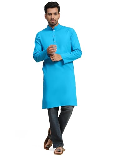 Image of SKAVIJ Mens Cotton Casual Wear Everyday Use Modern Kurta