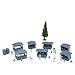 Outland Models Railway Layout Christmas Market and Figure Set 1:87 HO Scale