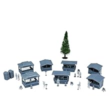 Outland Models Railway Layout Christmas Market and Figure Set 187 HO Scale