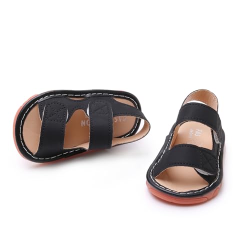 Image of WILLFUN Baby Boy Girl Summer Infant Squeaky Sandals Premium Rubber Sole Closed-Toe Non-Slip Shoes Toddler First Walkers
