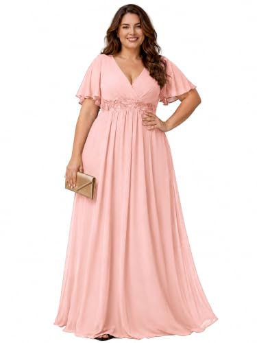 Image of Ever-Pretty Plus Women's Chiffon Plus Size Formal Mother of Bride Dresses