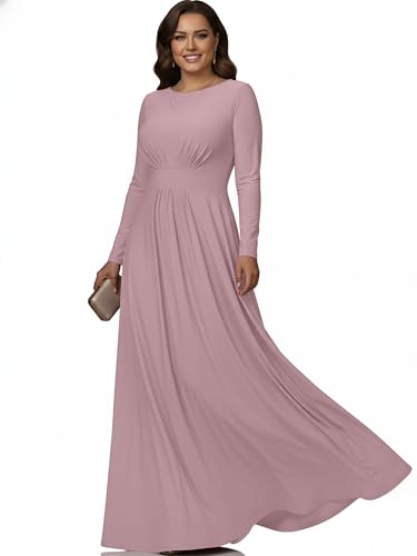 Image of KOH KOH Womens Long Sleeve Flowy Modest Elegant Evening Maxi Dress Gown
