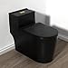SouNor Matte Black One Piece Toilet Dual Flush 1/1.5 GPF Elongated U Shaped 17.3