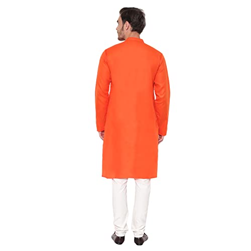 Image of LATEST CHIKAN Men's Cotton Blend Regular Solid Kurta Pyjama Set - Casual Ethnic Set
