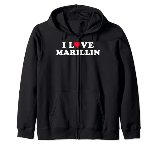 I Love Marillin Matching Girlfriend Boyfriend Marillin Name Zip Hoodie