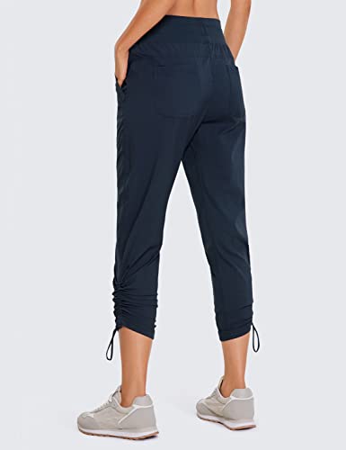 CRZ YOGA Feminino Studio Crop Joggers Listrado Treino Capri Calça Casual Viagem com Cordão - 25 pole