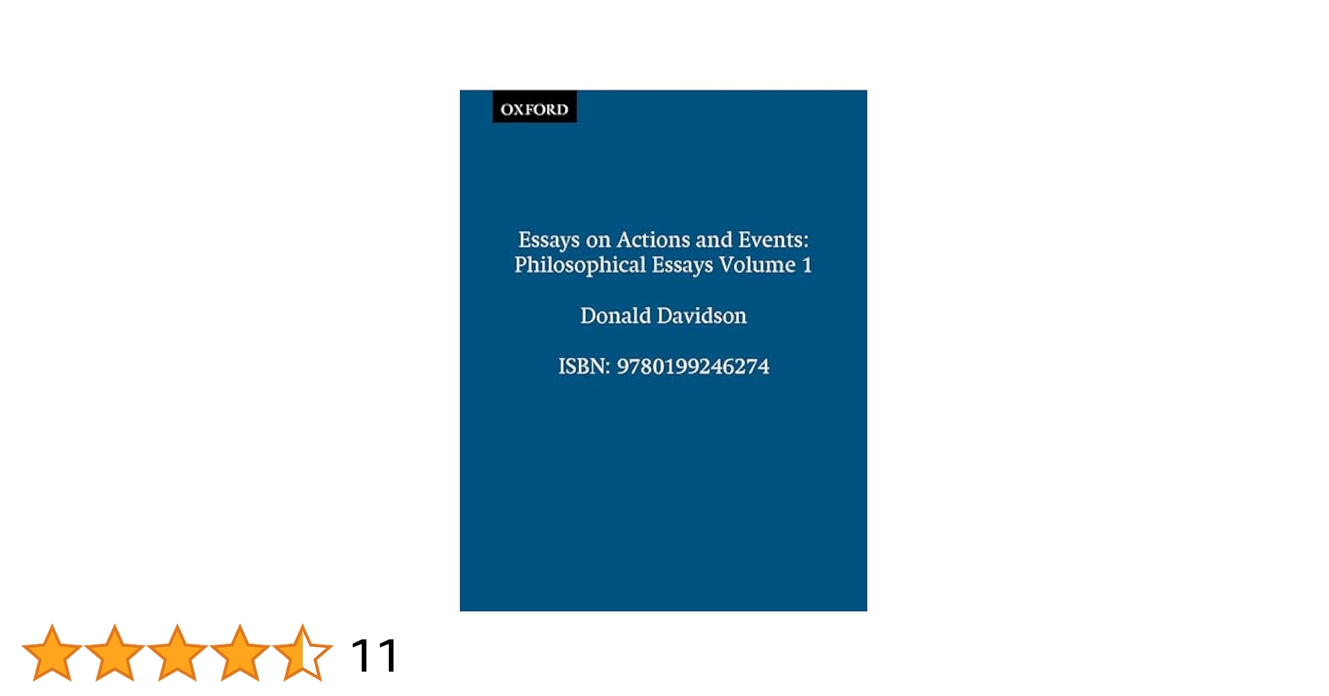 Amazon | Essays on Actions and Events (Philosophical Essays
