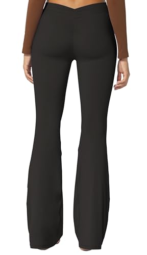 Image of Sunzel Flare Leggings, Crossover Yoga Pants with Tummy Control, High-Waisted and Wide Leg