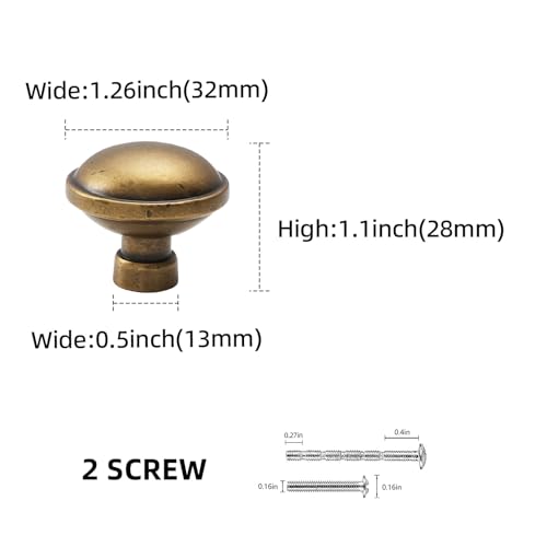 BUKOBYHE 10 Pack Kitchen Cabinet Knobs Antique Brass Cabinet Knobs Vintage Drawer Knobs Kitchen Hardware - image 2