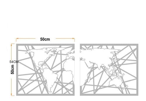 Quadro Placa Espelho Decorativo Mapa Premium