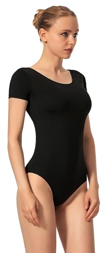 Mulnall Tanztrikot für Damen Ballett Kurzarm Gymnastik Tanzbekleidung Team Basic Erwachsene Gymnastikanzug Trikot Leotard(UK4027-06-S)