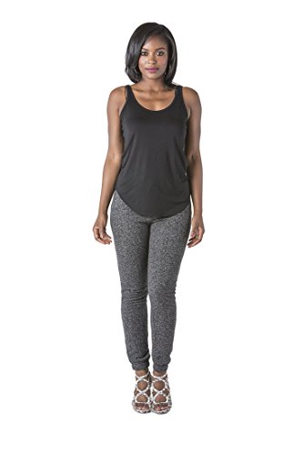 Poetic Justice Curvy Women's Black Marled Yarn French Terry Jogger Pants4