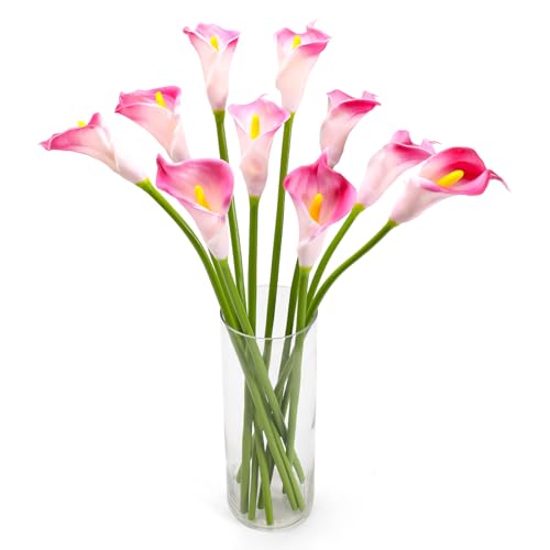Lcuasc 10pcs Calla Lily Artificial Flowers Long Stem,Pink