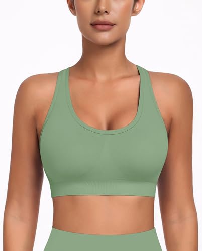Image of MIRITY Padded Strappy Sports Bra for Women - with Dual Crossback and Adjustable Straps for Workout Gym