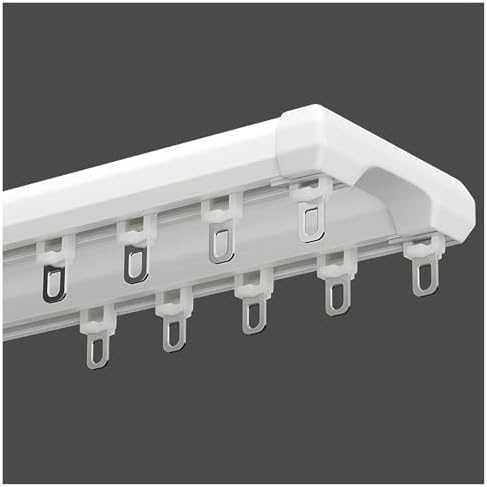 Double Row Heavy Duty Curtain Track - Adjustable Silent Aluminium Ceiling Mount for Room Divider, Bay Window - Fits 2.3-19.7ft Curtains, Ideal for Living Room