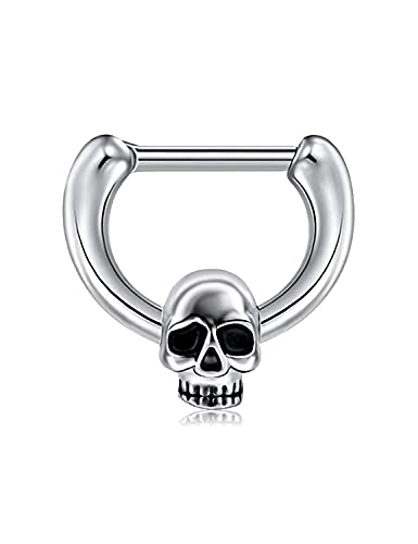 Gnznzko 16G Septum Jewelry Nose Hoop Ring Hoop Piercing Jewelry Hinged Seamless Segment Ring Clicker Hoop Ring Cartilage Tragus Daith Rook Earring Studs Hoop Piercing Jewelry 10mm Silver