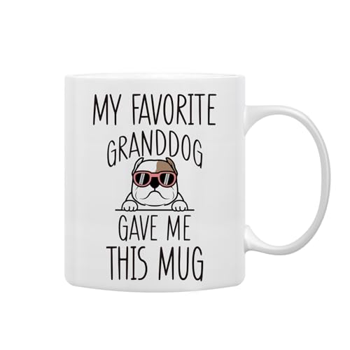 Taza de cerámica QASHWEY 11 onzas American Bulldog miniatura 1