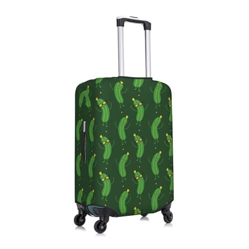 Cute and Funny Cucumber Print Luggage Cover Washable Elasticated Suitcase Covers TSA Approved Stylish Dust and Scratch Resistant Case Protector for Kids and Adults3