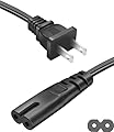 Power Cord for Samsung TV UN40 UN43 UN48 UN49 UN50 UN55 UN60 UN70 UN75 UN78 Series 4K Smart TV 2-Prong C7 AC Power Cable Replacement 6-Feet