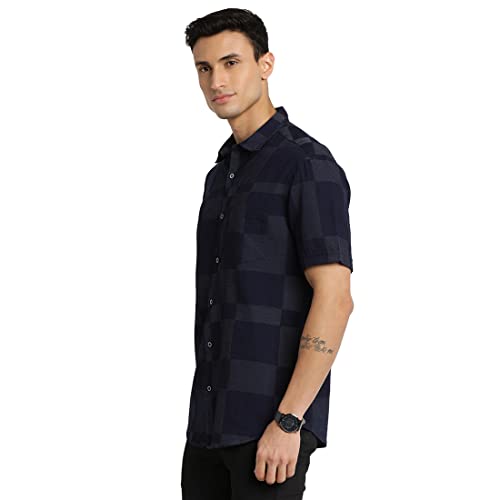 Image of Indian Terrain Men's Checkered Slim Fit Shirt