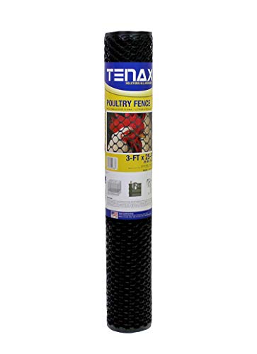 Tenax 72120546 Hex Poultry Fence, 3' x 25' Black