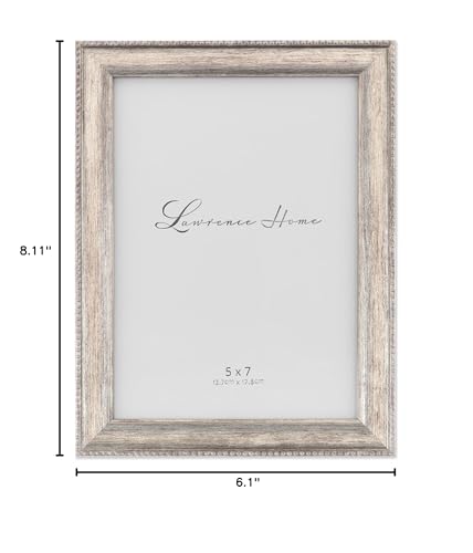 Image of Lawrence Frames Classic Bead Picture Frame, 5x7, Silver