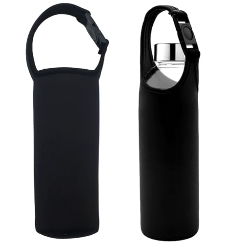 JYNXOR 1 Piezas Bolsa de Botella de Agua Portátil Funda para Botella de Neopreno con Correa de Hombro Ajustable para Deportes Senderismo Viajes
